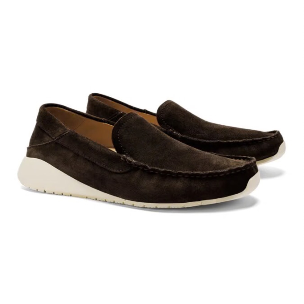 OluKai Ka’a Dark Brown Suede Loafers size 10.5